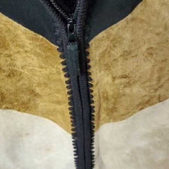 Designers Originals Studio Vintage Leather Embellish LS Zip Sz M Sweater Jacket - Picture 5 of 11